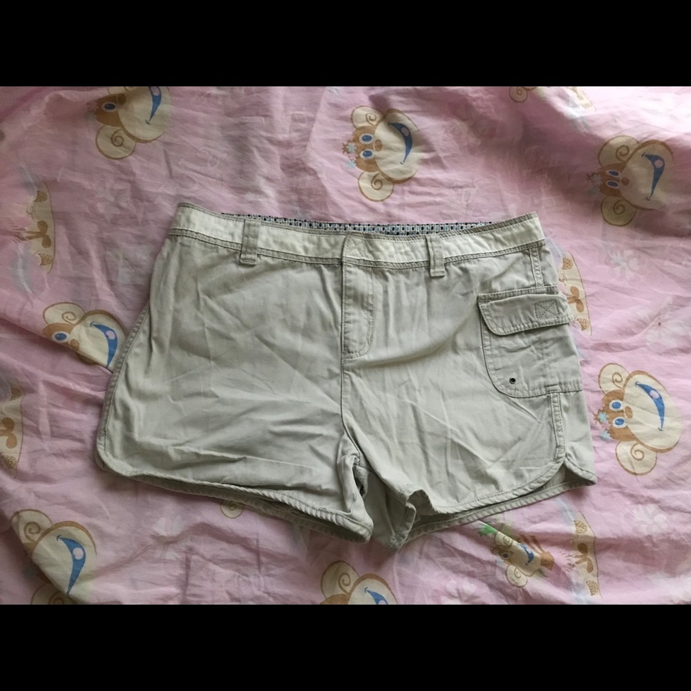 Khaki cargo shorts